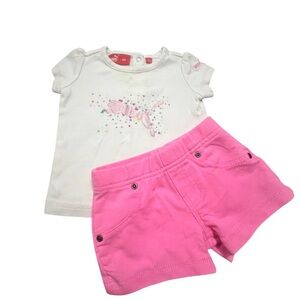 Puma White and Pink Shirt and Garanimals Pink Shorts